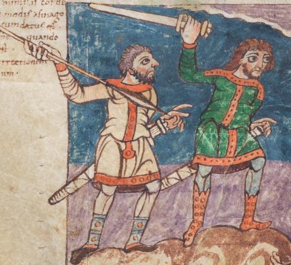 Conf 3 psautier de stuttgart 820 830 fol 7v 2 milites 1